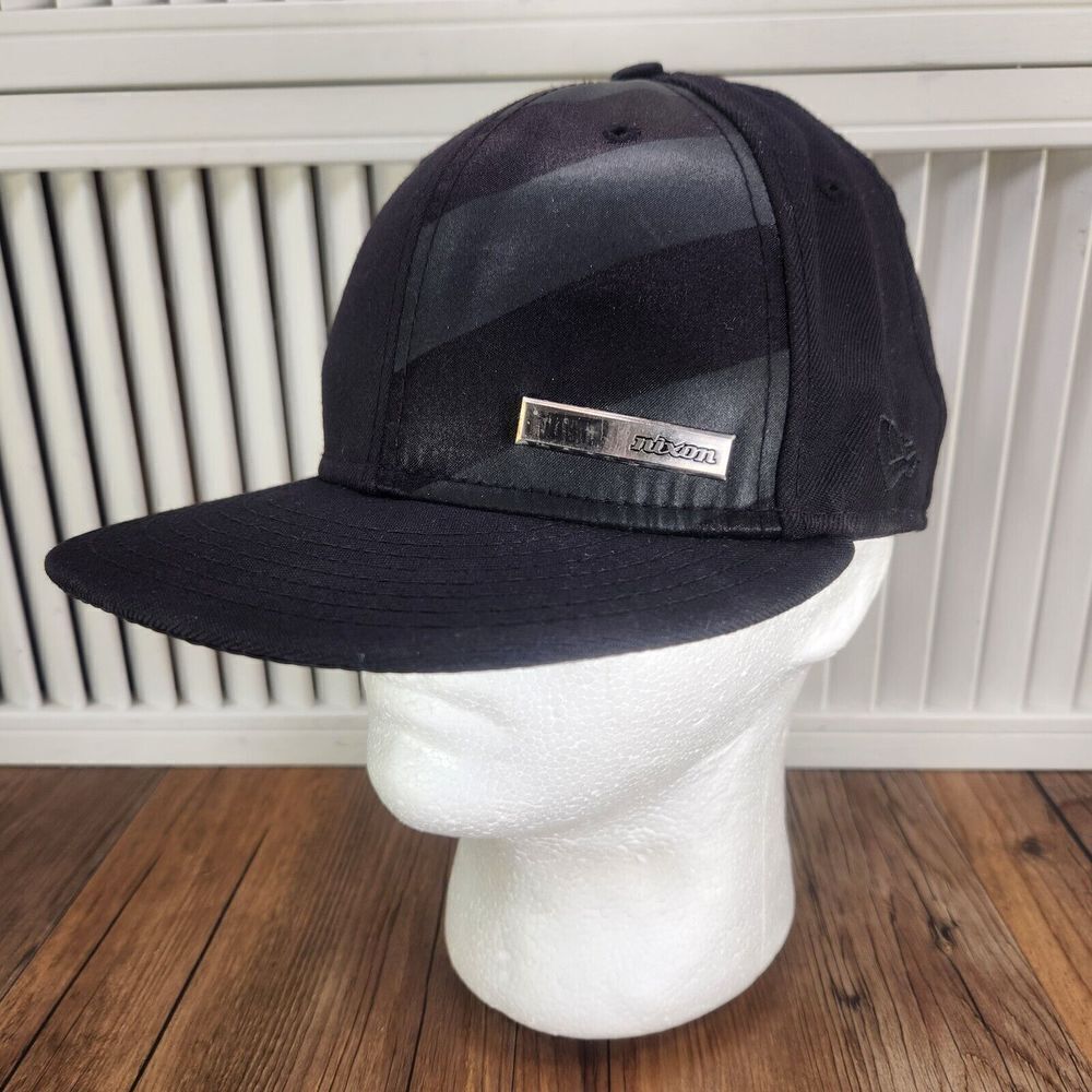 Nixon New Era 59fifty Hat Cap Fitted 7 1/4 Black Luxury Brand Mens Logo Premium